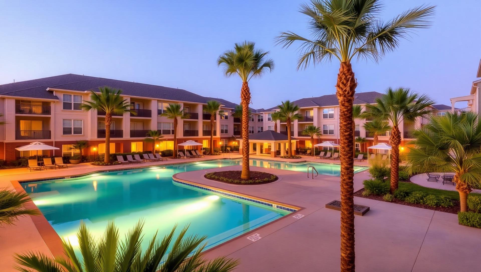 Luxury multifamily courtyard
